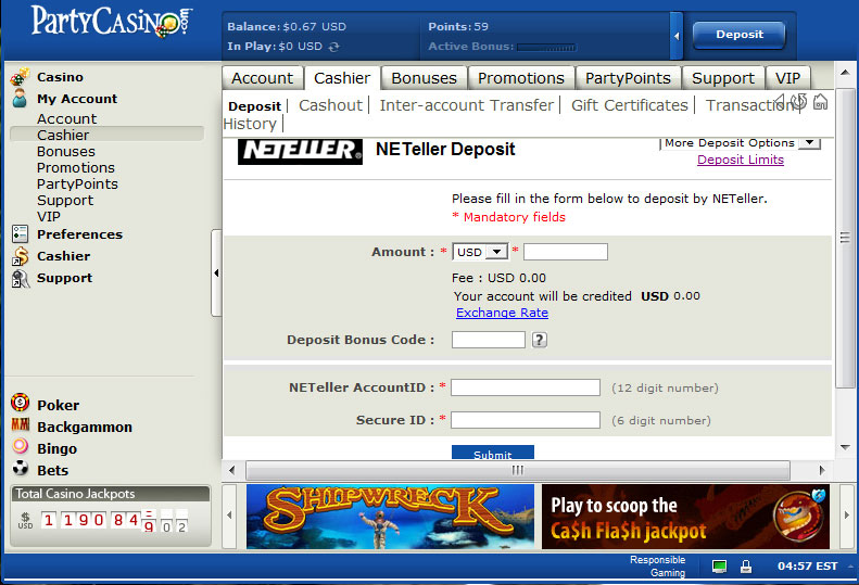 wish to deposit including wish to deposit including