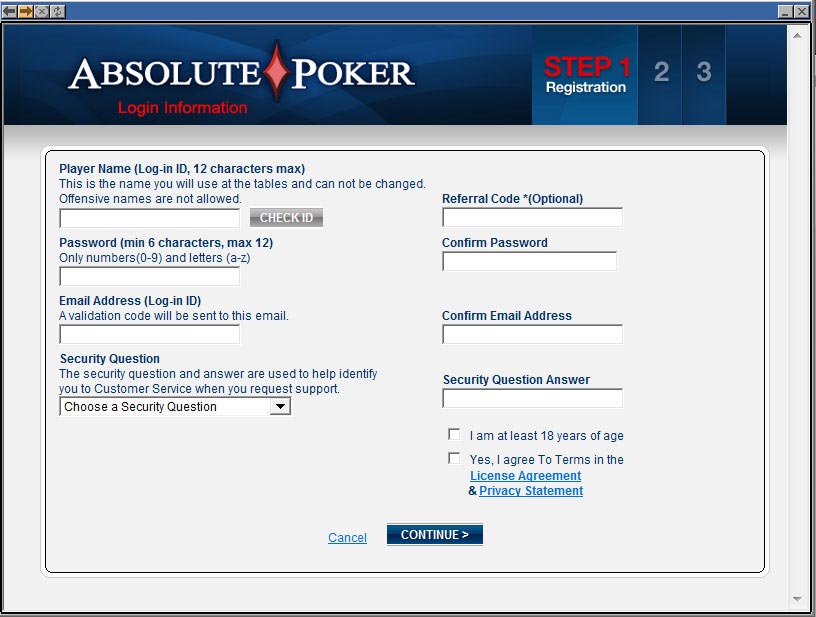 Absolute poker deposit