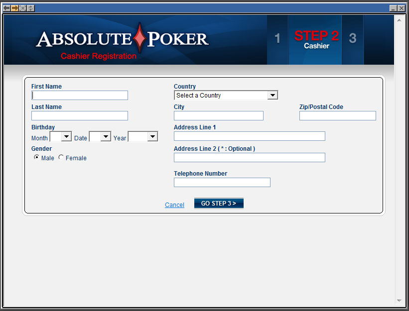 Absolute poker deposit