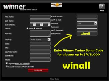 bonuskoden Winner Casino