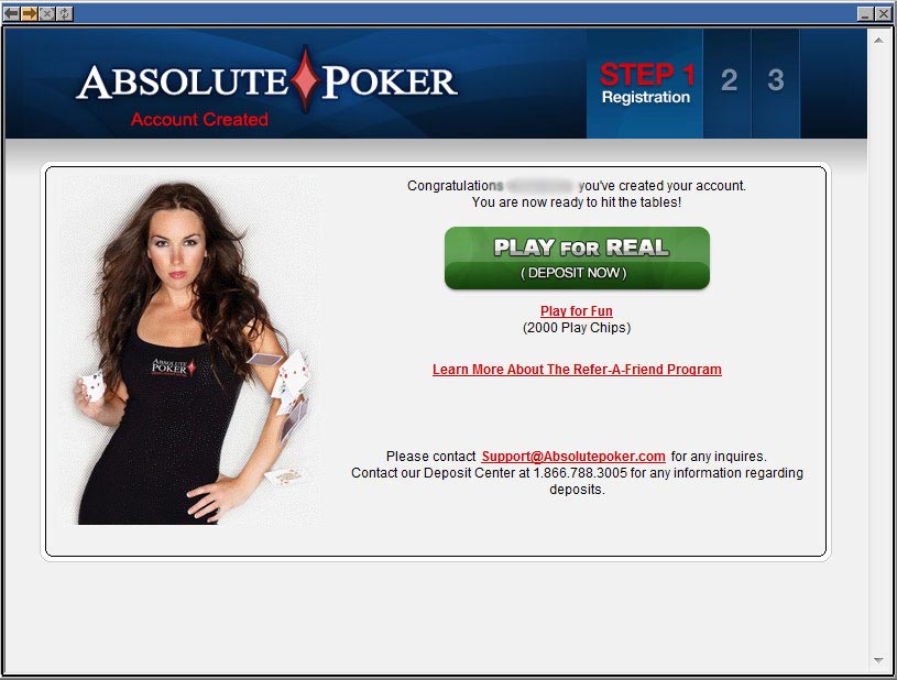 Absolute poker deposit