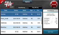 Full Tilt Poker Lobby mobil