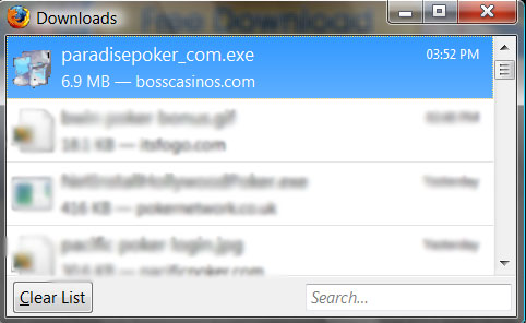 Paradise poker software