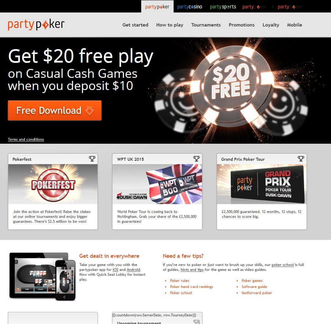 Party poker free play chips