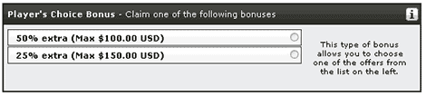 PartyCasino player choice code bonus how to choose