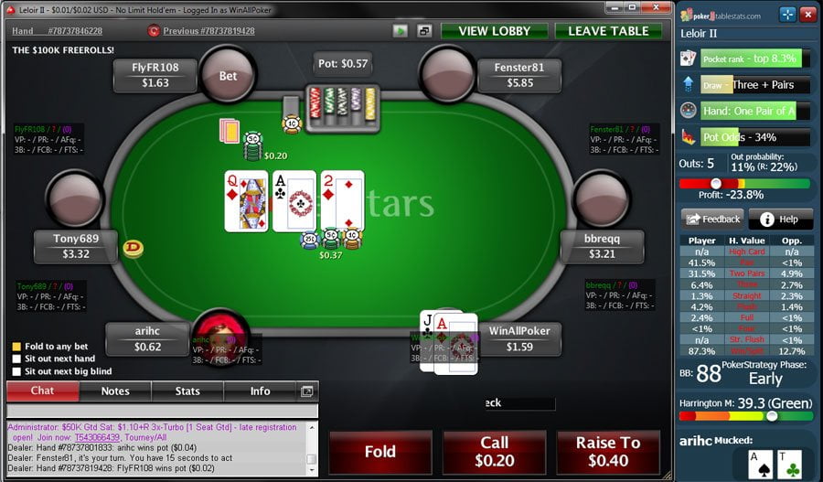 PokerTableStats Poker Odds Calculator Poker Table Stats