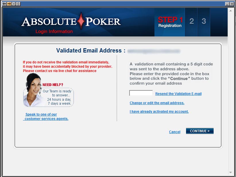Absolute poker deposit