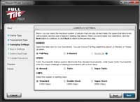Full Tilt Poker Anfrage privates Turnier Spiel-Einstellungen