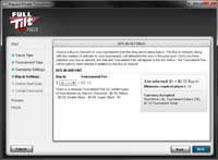 Full Tilt Poker Anfrage privates Turnier Buy-In-Einstellungen